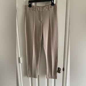 Tahari Womens Beige High Rise Stretch Ankle Pants Trousers Sz 6